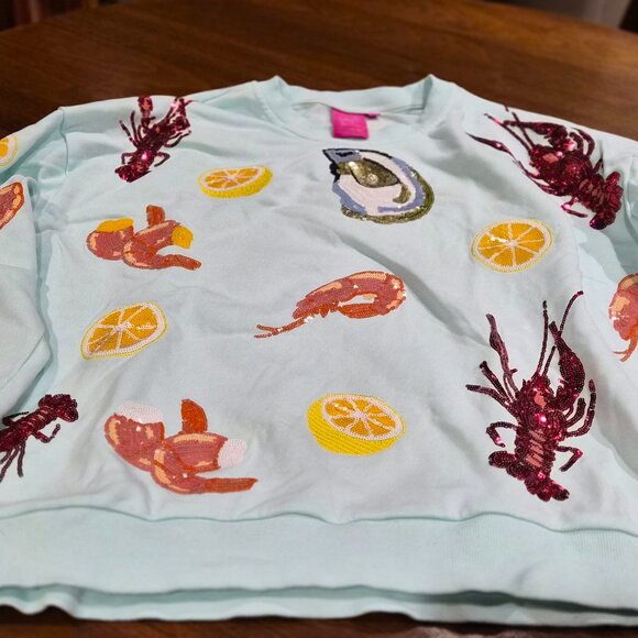 Queen of Sparkles Queen of Seafood Sweatshirt - Picture 1 of 6